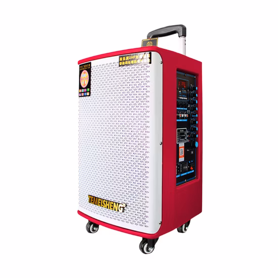 12 Inch Woofer Wireless Portable Wooden Bluetooth Trolley Party Speaker